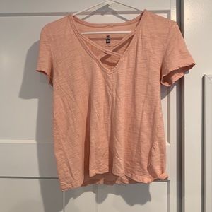 Pacsun cross light pink top